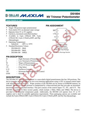 DS1804Z-100+ datasheet  